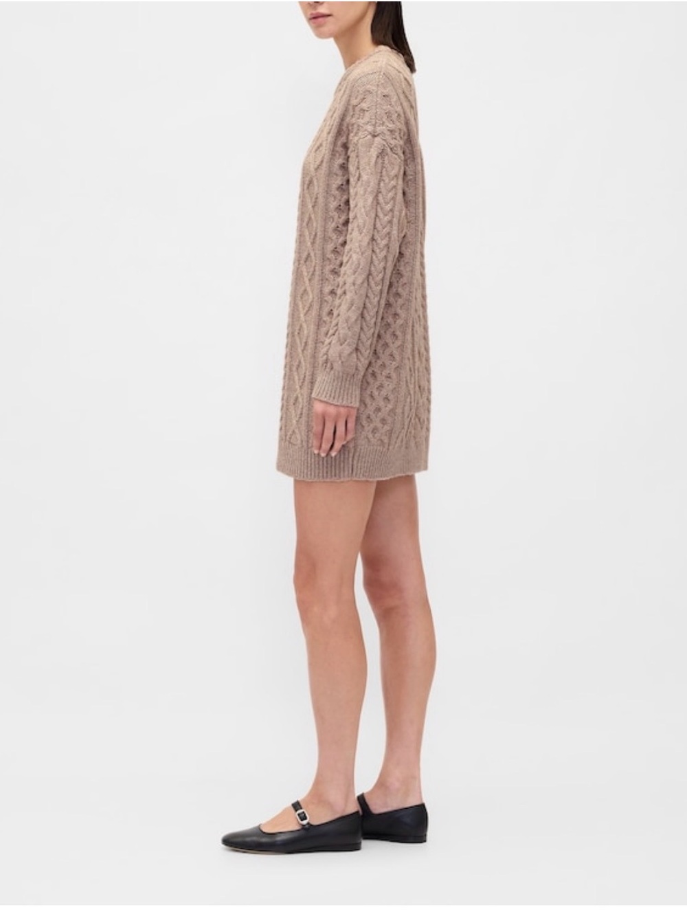 Cable-Knit Mini Sweater Dress - Picture 12 of 16